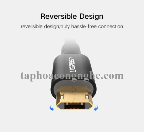 Ugreen 30854 0.5M màu Hồng Cáp sạc truyền dữ liệu USB 2.0 sang MICRO USB dây bọc nhựa PVC US223 30030854